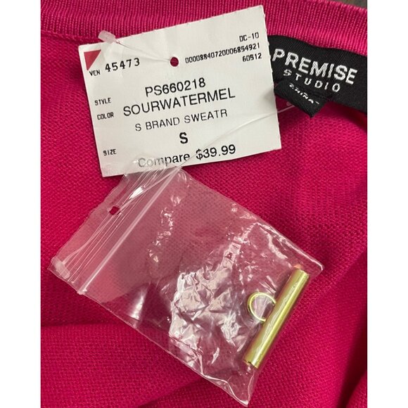 Premise Studio Womens Sourwatermel Pink Knit Cardigan Sweater Sz S - New - Picture 6 of 8